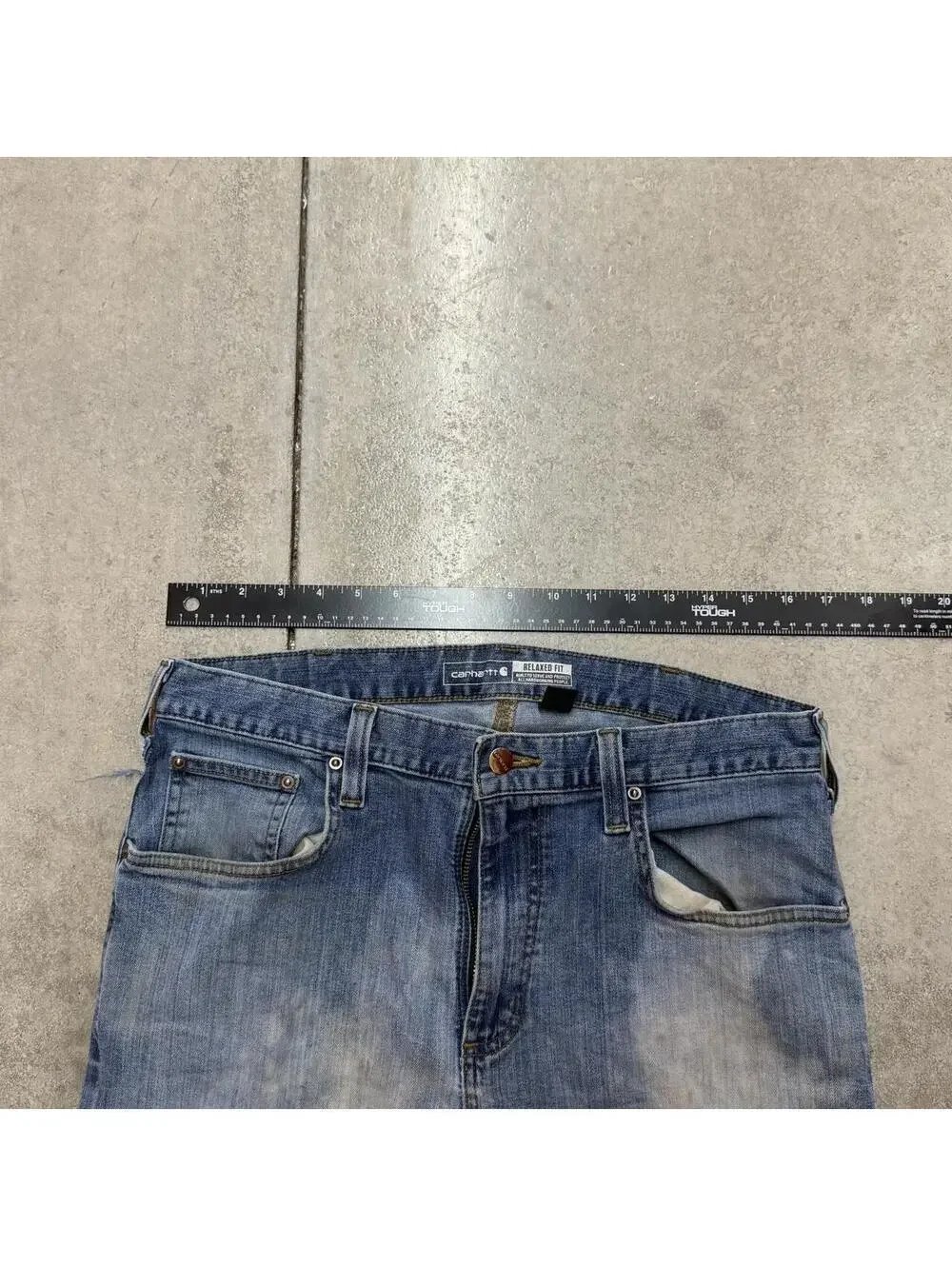 vintage carhartt blue relaxed fit jeans size 34 x 34